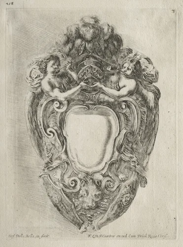 Collection of Various Caprices and New Designs of Cartouches and Ornaments: No. 3 by Stefano della Bella, print, 1646