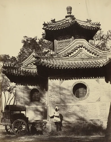 Mosque Near Pekin Occupied by the Commander in Chief and Lord Elgin by Felice Beato, photograph, 1860