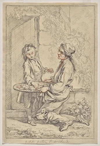 Pastries, Talmouses, All Hot by François Boucher, drawing, 1732-1742