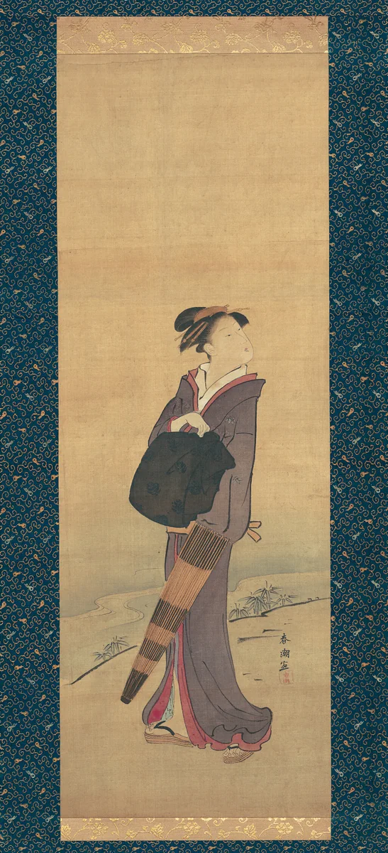 Girl on River Bank by Katsukawa Shunchō (勝川春潮), other, 1775-1800