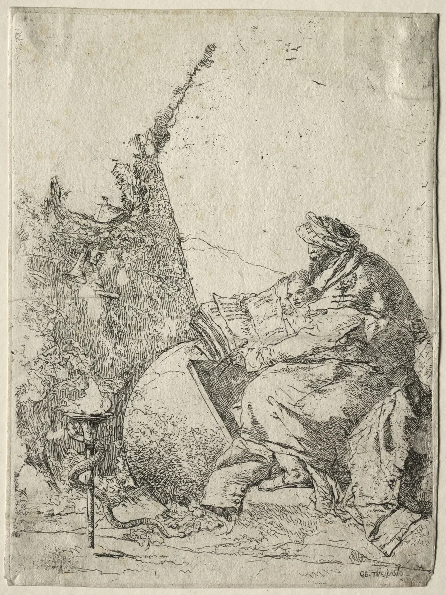 Scherzi di Fantasia: The Philosopher by Giovanni Battista Tiepolo, print, 1745-1765