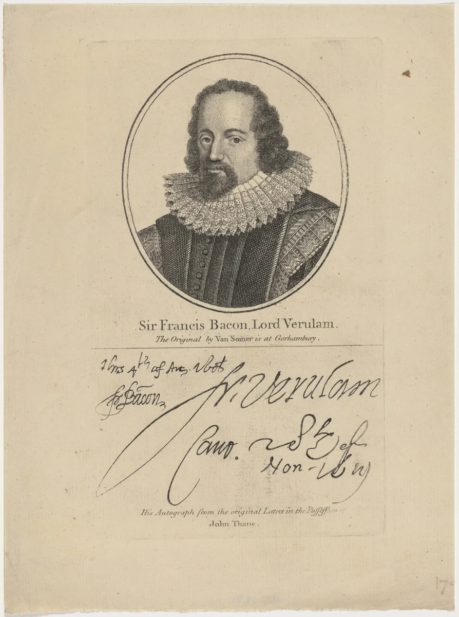Sir Francis Bacon, Lord Verulam by Anonymous Artist, print