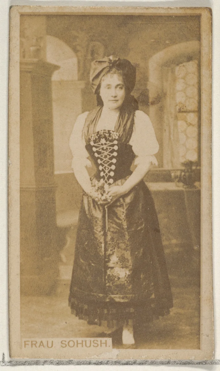 Frau Sohush, from the Actors and Actresses series (N45, Type 8) for Virginia Brights Cigarettes by Allen & Ginter, photograph, 1885-1891