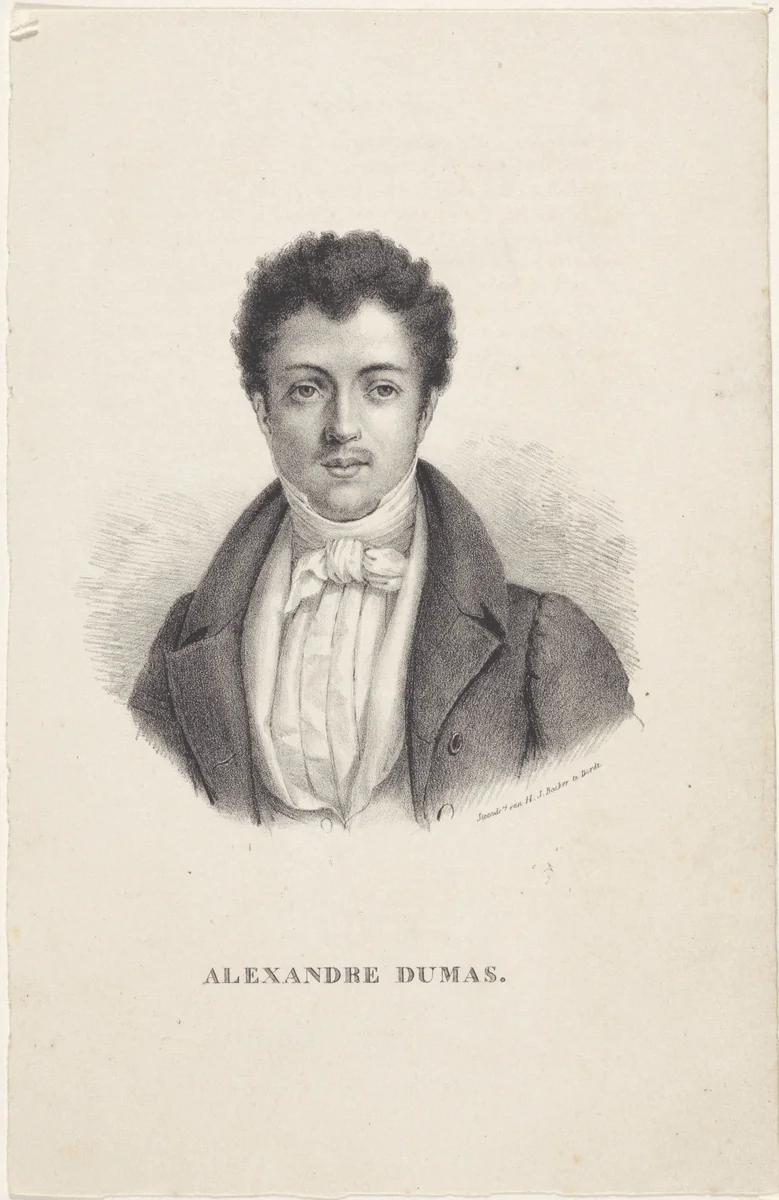 Portret van Alexander Dumas père by anonymous, print, 1822-1845