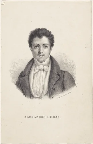 Portret van Alexander Dumas père by anonymous, print, 1822-1845