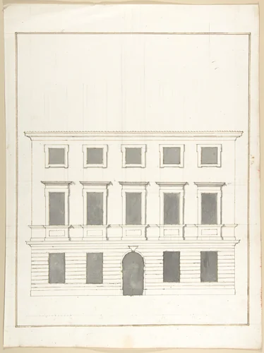 Design for a Façade by Pietro Paolo Coccetti, drawing, 1710-1727