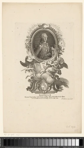 Portret van Jozef II, Rooms-Duits keizer by Johann Esaias Nilson, print, 1764-1788