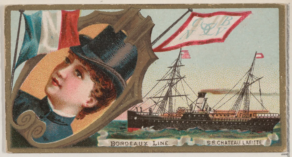 Steamship Chateau Lafitte, Bordeaux Line, from the Ocean and River Steamers series (N83) for Duke brand cigarettes by W. Duke, Sons & Co., print, 1887