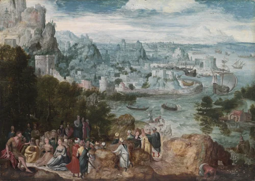 Landscape with Saint John the Baptist by Herri met de Bles, painting, 1535-1545