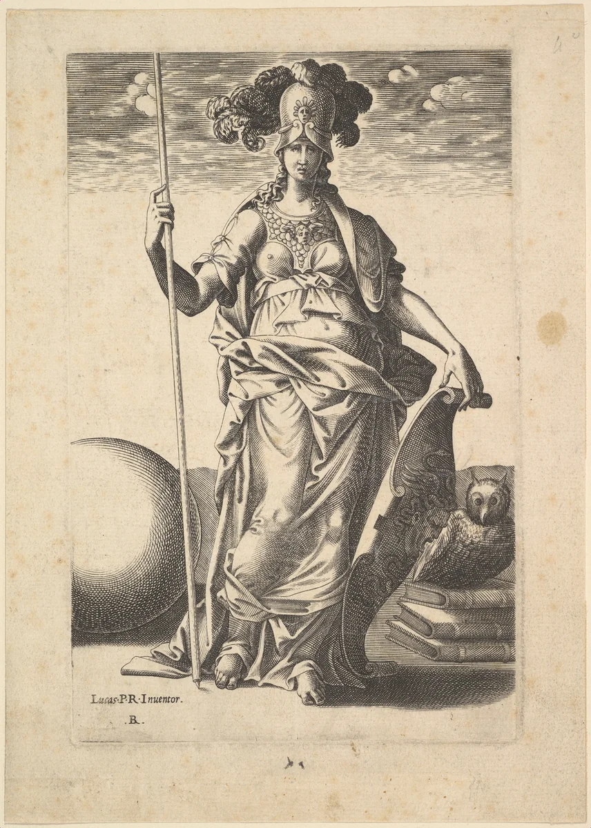 Pallas Athena by René Boyvin, print, 1520-1630
