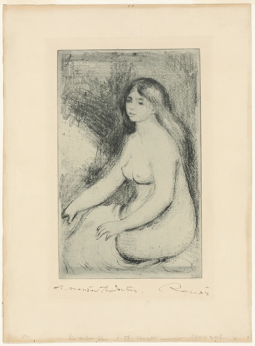 Seated Bather by Pierre-Auguste Renoir, print, 1892-1902