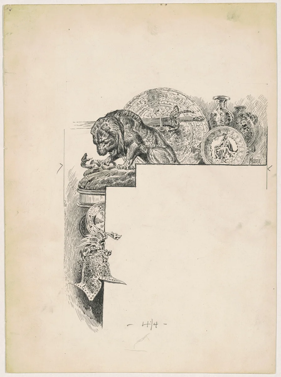 Bronzes by James Henry Moser, drawing, 1890-1891