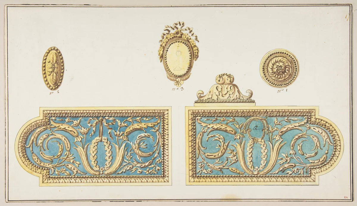 Designs for Door Hardware by anonymous, drawing, 1770-1790