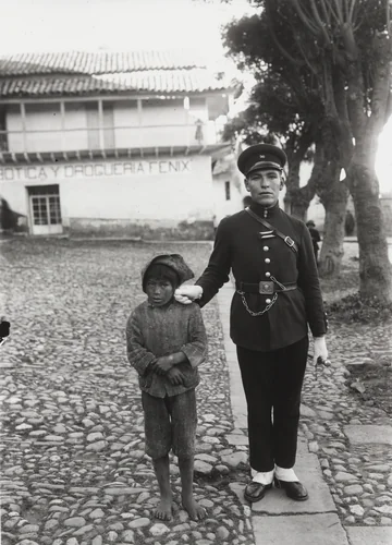 Policeman with Boy, Cuzco by Martín Chambi, photograph, 1923