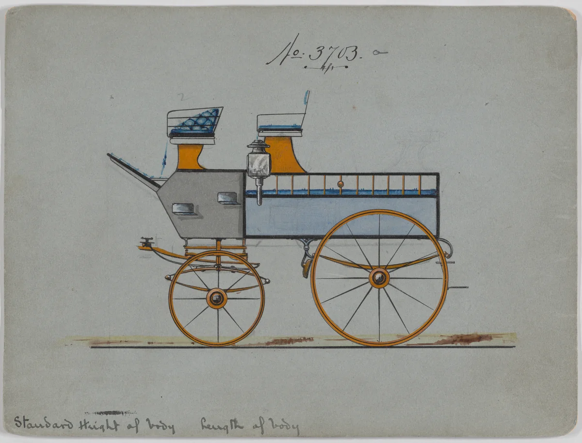 Wagonette Break #3703a by Brewster & Co., drawing, 1881