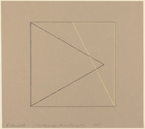 Two Triangles within a Square #2 by Robert Mangold, drawing, 1975