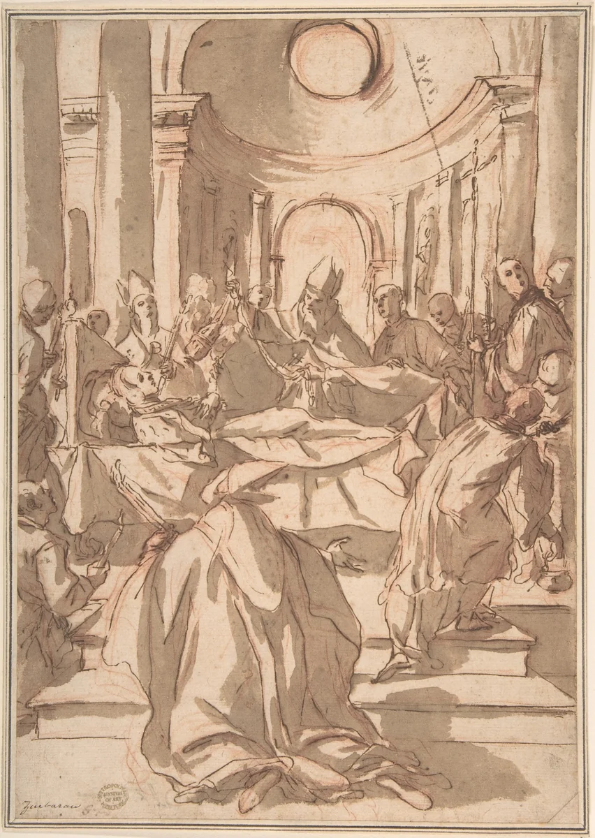 A Death Scene by anonymous, drawing, 1600-1700