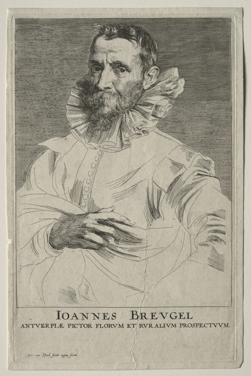 Jan Brueghel by Anthony van Dyck, print, 1630-1633
