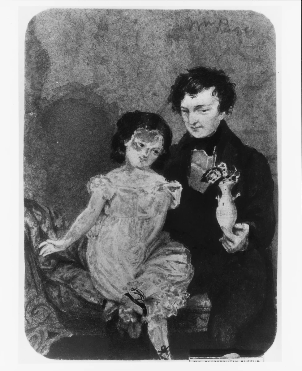 Man and Child (from McGuire Scrapbook) by William Page, artwork, 1811-1885