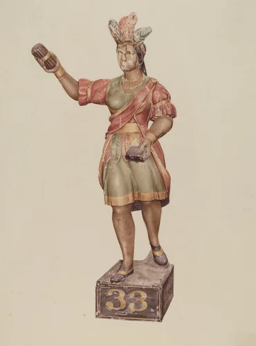 Cigar Store Indian by Rosamond P. Gray, index of american design, 1935-1942