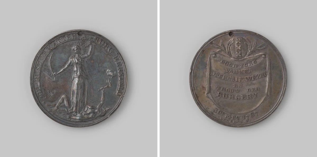 Op het innemen van Kattenburg by Johannes Michiel Lageman, metalwork, 1787