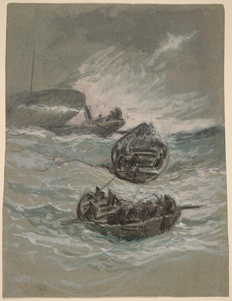 The Shipwreck by Elihu Vedder, drawing, 1880