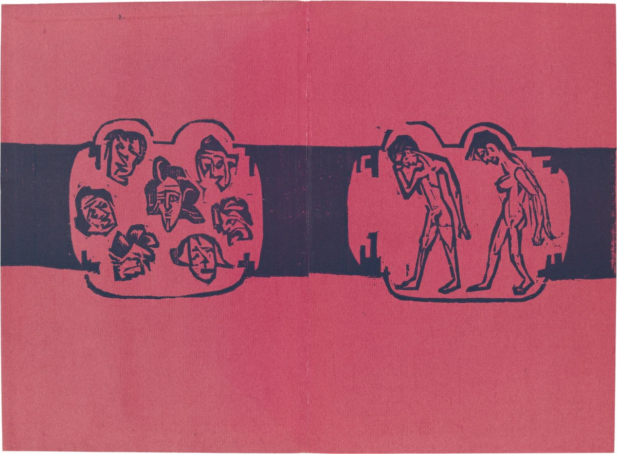Vorsatz (front endpapers) from Georg Heym: Umbra Vitae (Georg Heym: Shadow of Life) by Ernst Ludwig Kirchner, volume, 1924