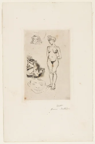 Two Nudes, Two Heads of Children (Deux nus, deux têtes d'enfants) by Henri Matisse, print, 1900