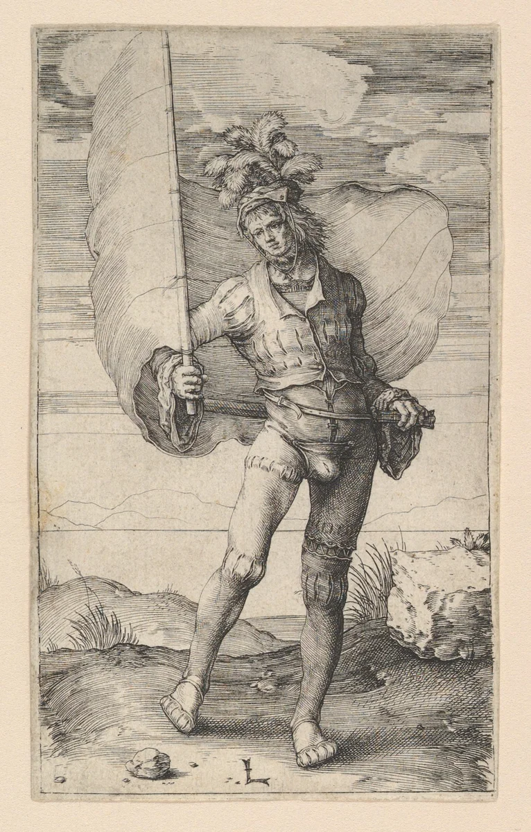 The Standard Bearer by Lucas van Leyden, print, 1505-1515