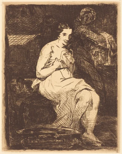 The Toilette (La toilette) by Edouard Manet, print, 1862
