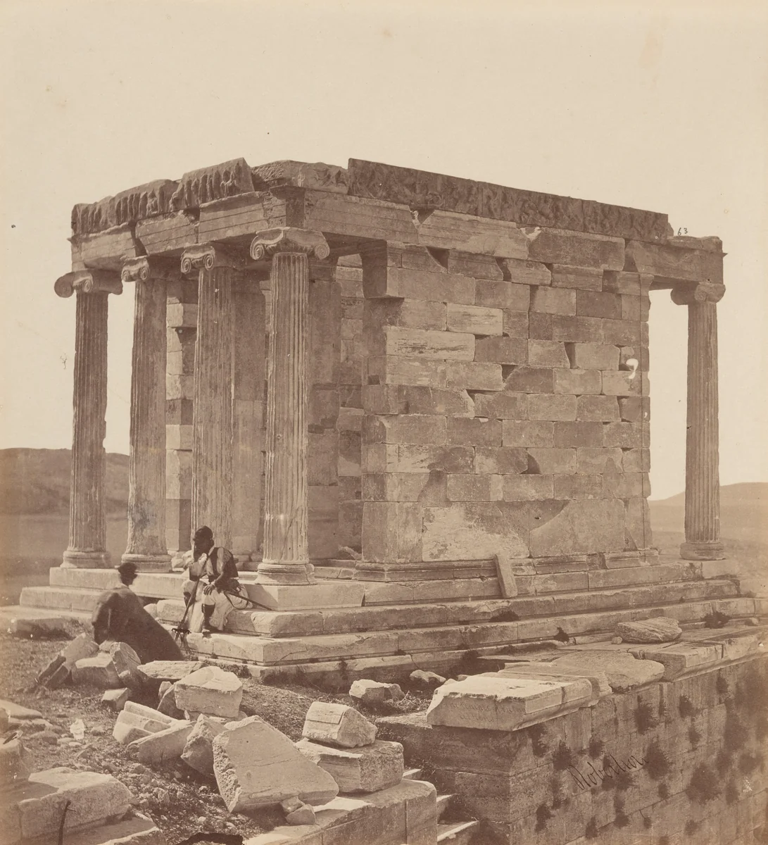 Parian Temple of Minerva on the Acropolis by James Robertson; Felice Beato; Antonio Beato, photograph, 1857