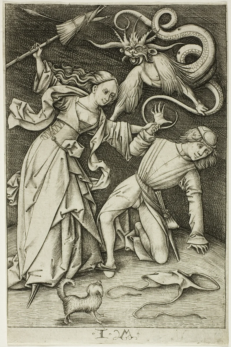 The Fight over the Trousers by Israhel van Meckenem, print, 1490-1503