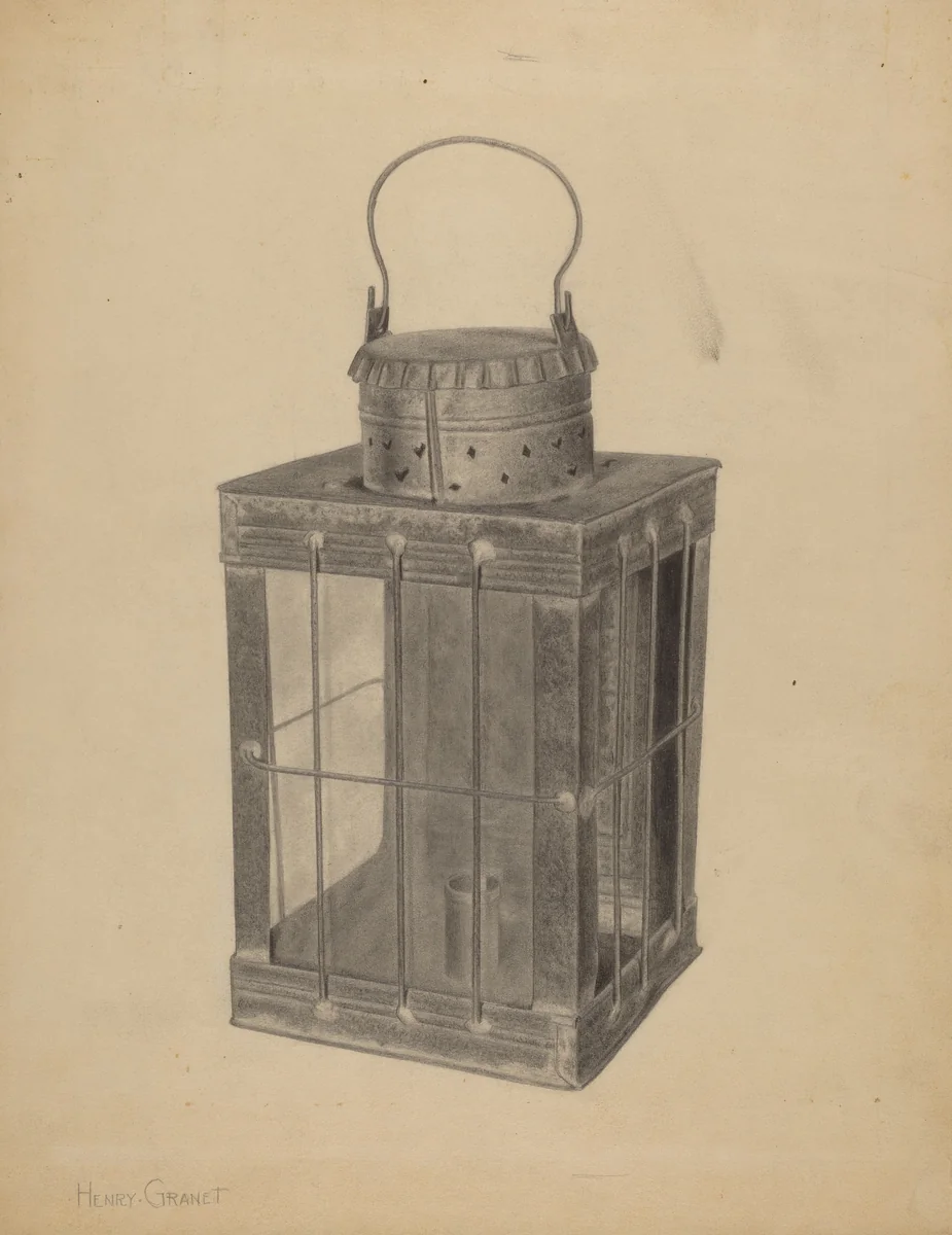 Lantern for Candle by Henry Granet, index of american design, 1935-1942
