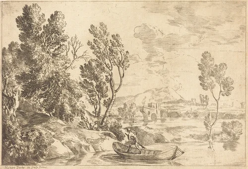 Roman Landscape by Gaspard Dughet, print, 1615-1675