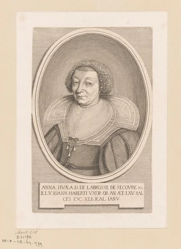 Portret van Anne Hue de Miromesnil by Claude Mellan, print, 1641-1688