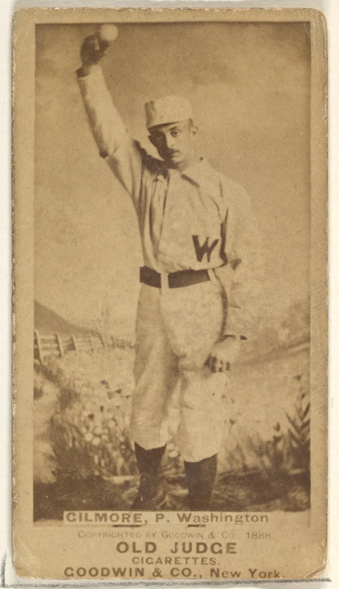 Frank T. Gilmore, Pitcher, Washington Nationals, from the Old Judge series (N172) for Old Judge Cigarettes by Goodwin & Company, photograph, 1888