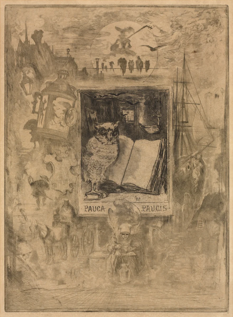 The Owl by Félix Hilaire Buhot, print, 1883