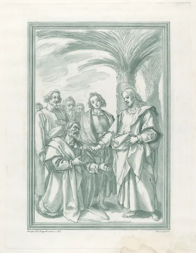 Christ Consigning the Keys to Saint Peter by Andrea Scacciati; Jacopo da Empoli, print, 1761-1771