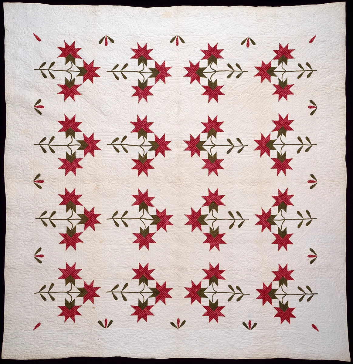 Bedcover (North Carolina Lily Quilt) by United States, textile, 1845-1855