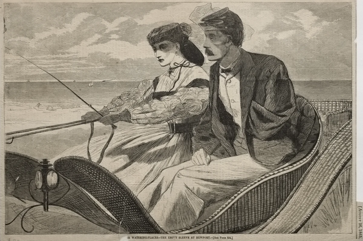 Our Watering Places - The Empty Sleeve at Newport by Winslow Homer, print, 1865