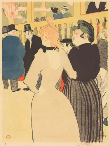 At the Moulin Rouge, la Goulue and Her Sister (Au Moulin Rouge, la Goulue et sa soeur)) by Henri de Toulouse-Lautrec, print, 1892
