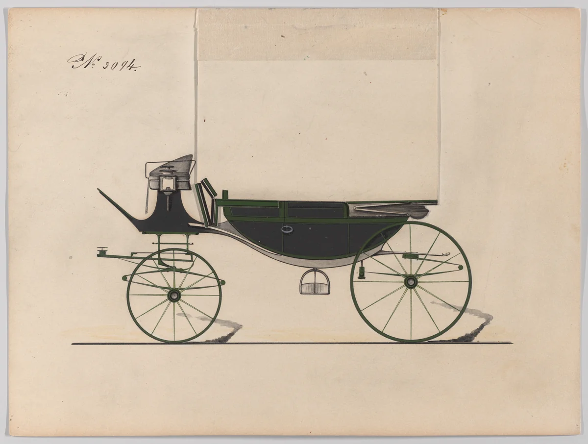 Design for Landau, No. 3094 by Brewster & Co., drawing, 1875