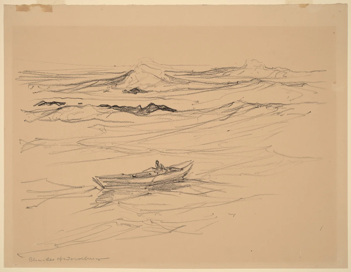 Ogunquit Fisherman by Charles H. Woodbury, drawing, 1864-1940