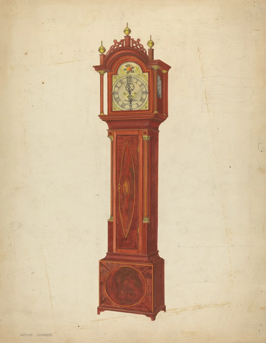 Tall Clock by Arthur Johnson, index of american design, 1938