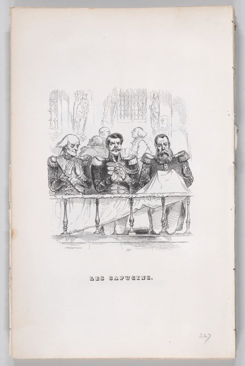 The Capuchins, from "The Complete Works of Béranger" by J. J. Grandville, print, 1836