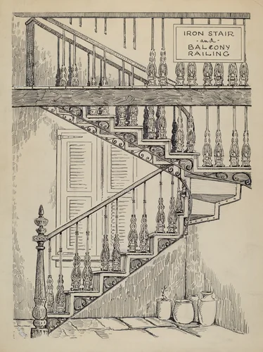 Iron Work on Stairway by Al Curry, index of american design, 1936