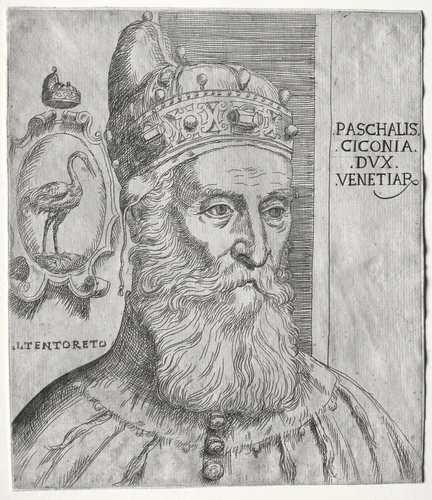 Portrait of Pasquale Cicogna, Doge of Venice by Jacopo Palma il Giovane, print, 1585-1628