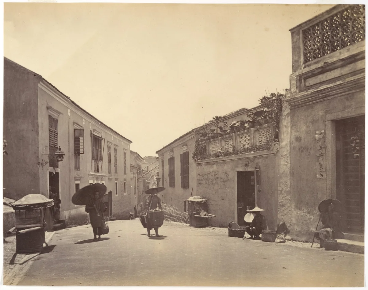 A Street in Macao by John Thomson, photograph, 1869