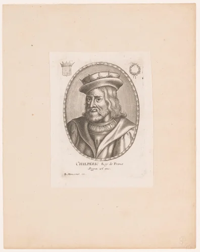 Portret van Chilperik I der Franken by anonymous, print, 1610-1668
