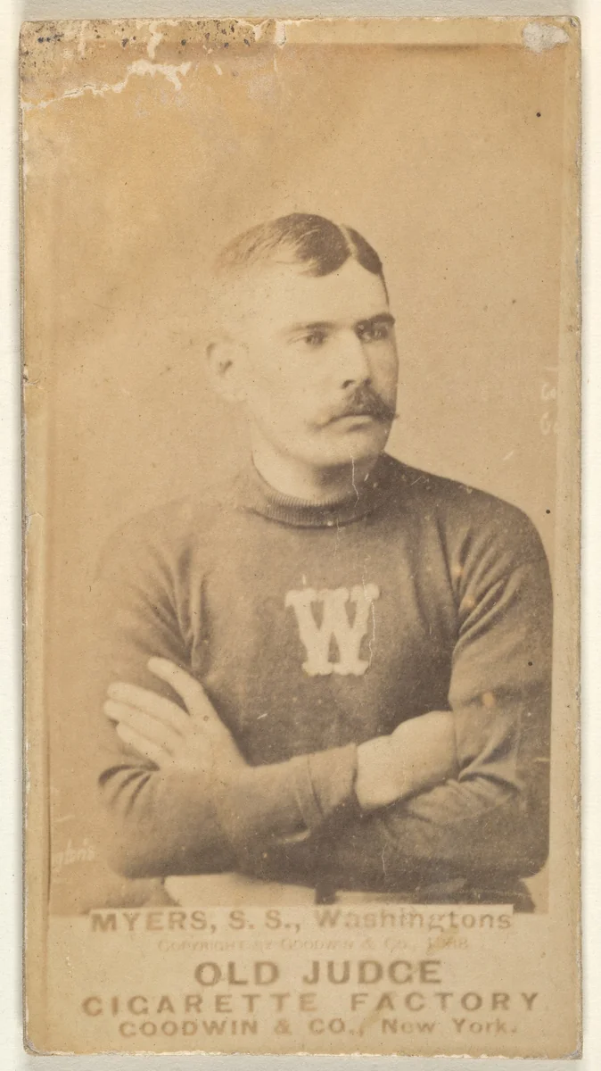 James Albert "Al" Myers, Shortstop, Washington Nationals, from the Old Judge series (N172) for Old Judge Cigarettes by Goodwin & Company, photograph, 1888